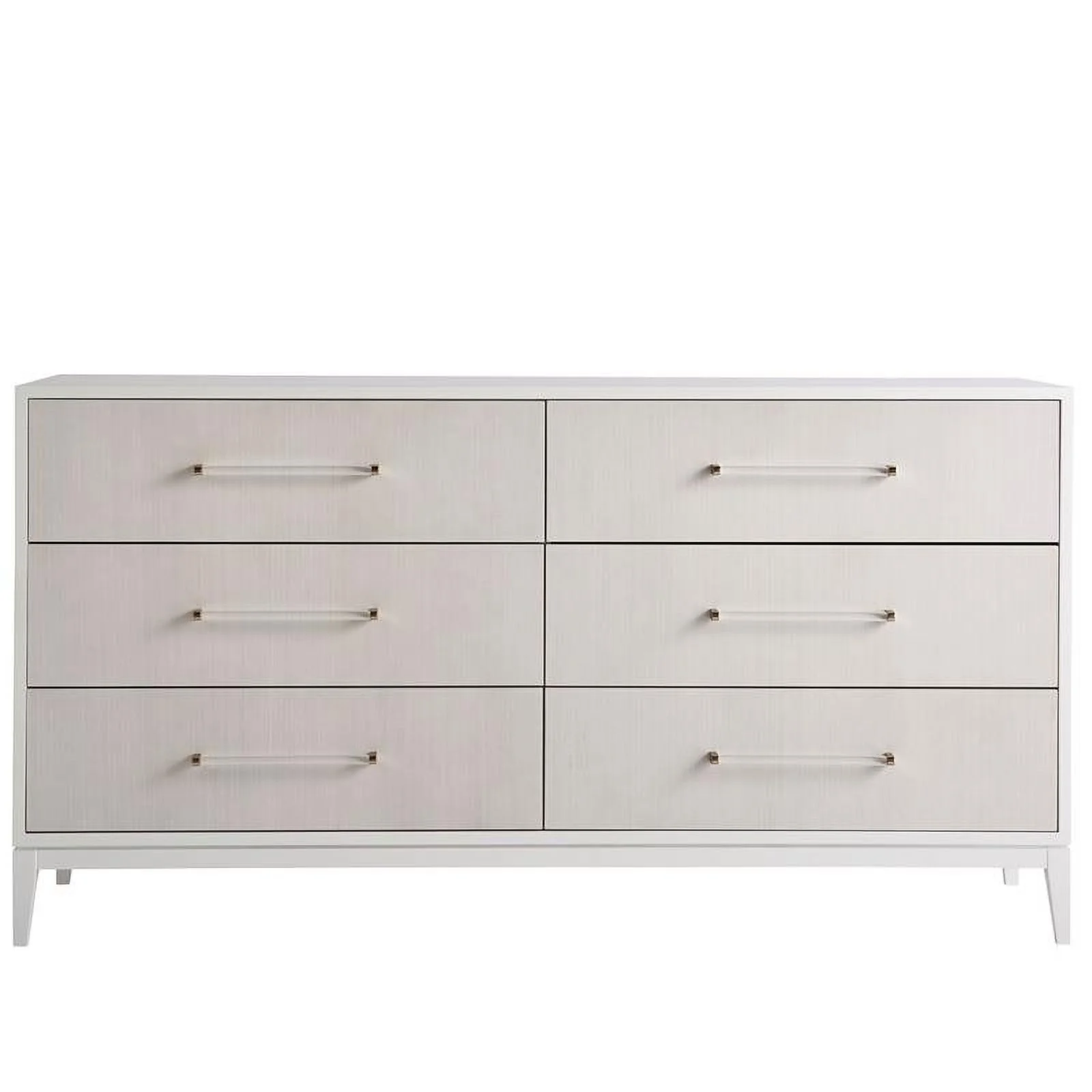 Maklaine Contemporary Wood Dresser with Six Drawers in White