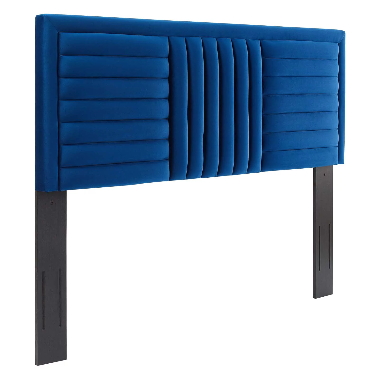 Modway Believe Channel Tufted Performance Velvet Full/Queen Headboard in Navy