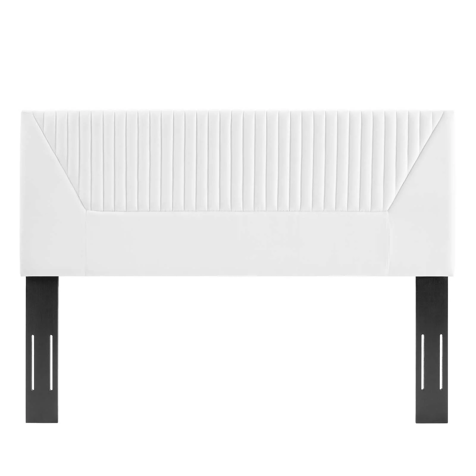 Modway Patience Channel Tufted Velvet Twin Headboard in White
