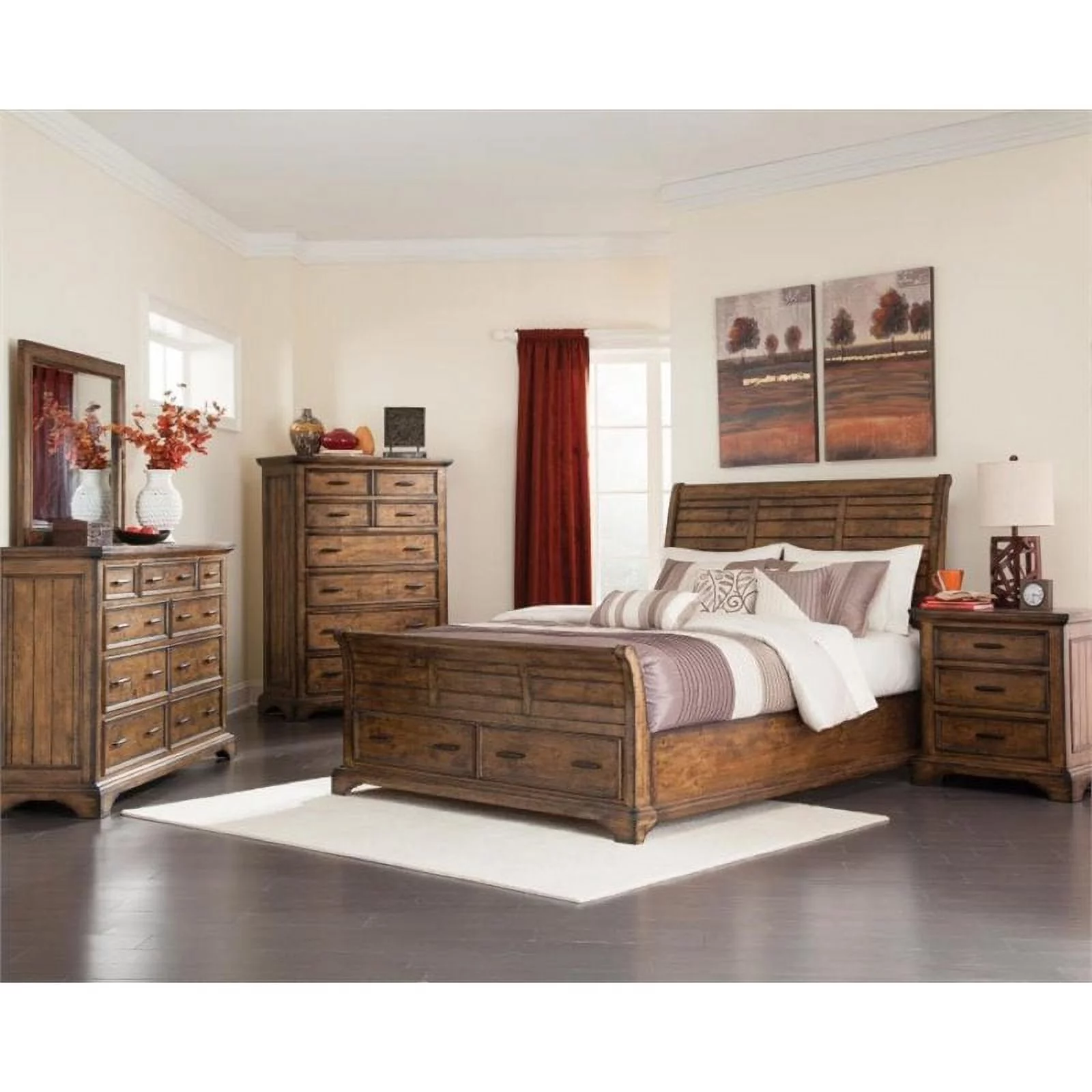 Elk Grove 5-piece Eastern King Storage Bedroom Set Vintage Bourbon