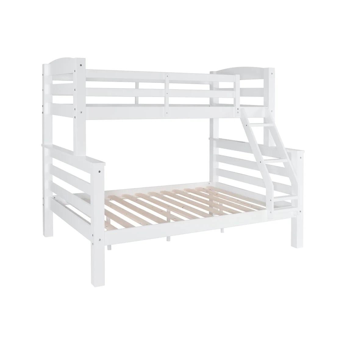 Linon Levi Solid Wood Twin over Full Bunk Bed White
