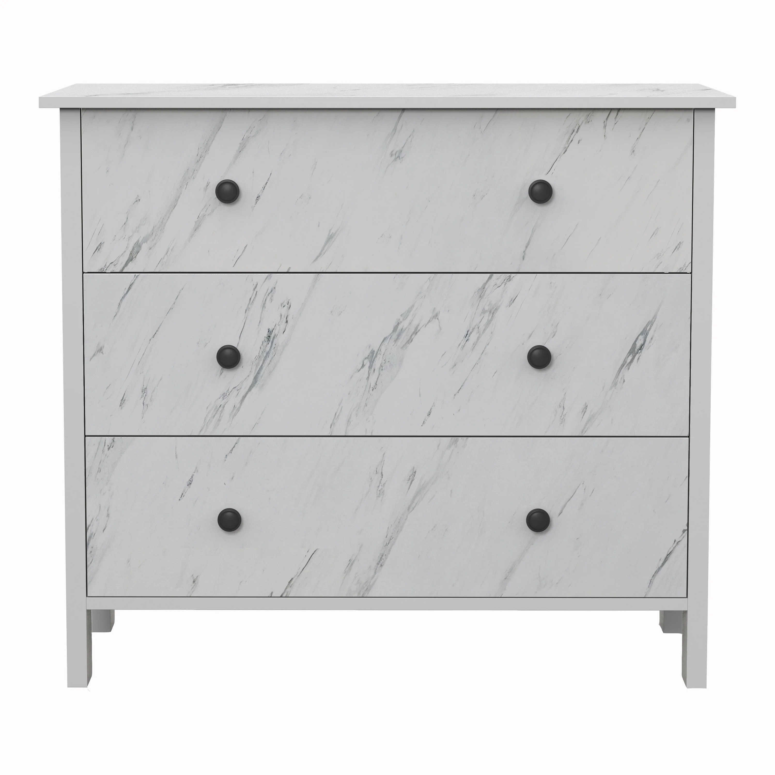 Tilde Indoor 3-Drawer Wood White Cabinet Chest for Bedroom by Furniture of America
