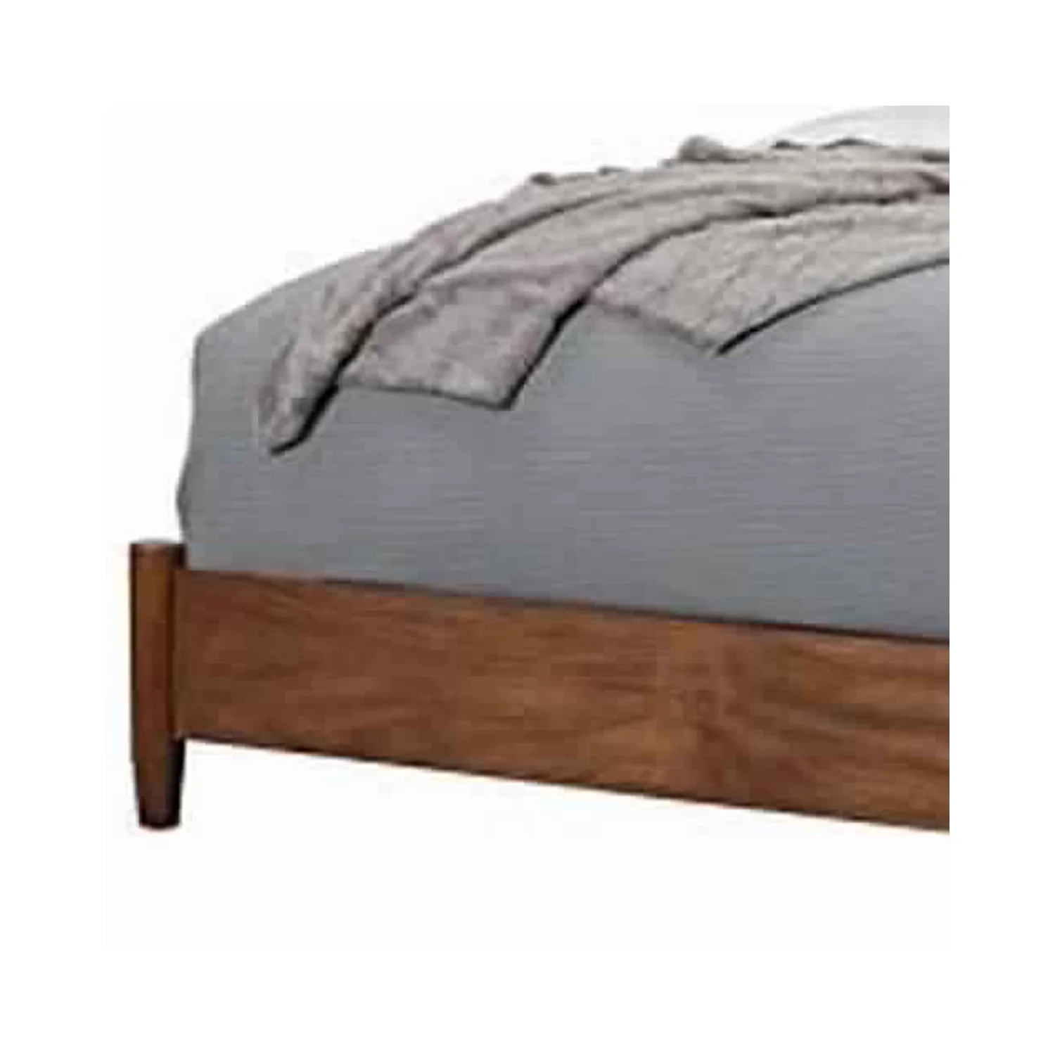 Fabric Upholstered 2 Tone Eastern King Panel Bed Brown and Gray