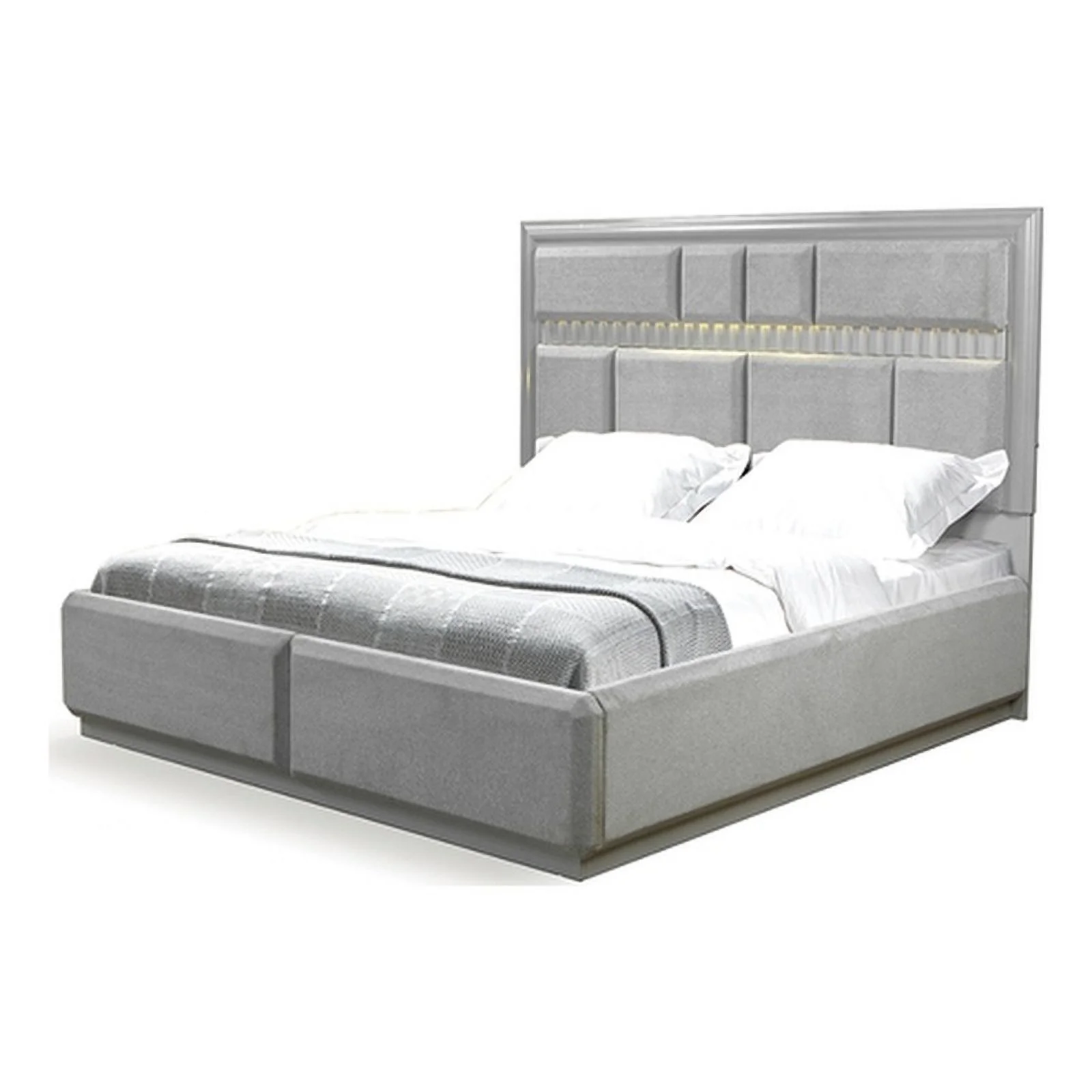 DaVinci Modern Style Queen Bed Made with Wood Finish in Gray