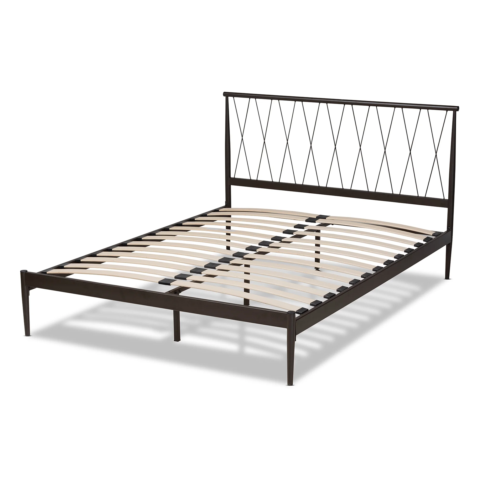 Baxton Studio Nano Modern and Contemporary Black Finished Metal Queen Size Platform Bed