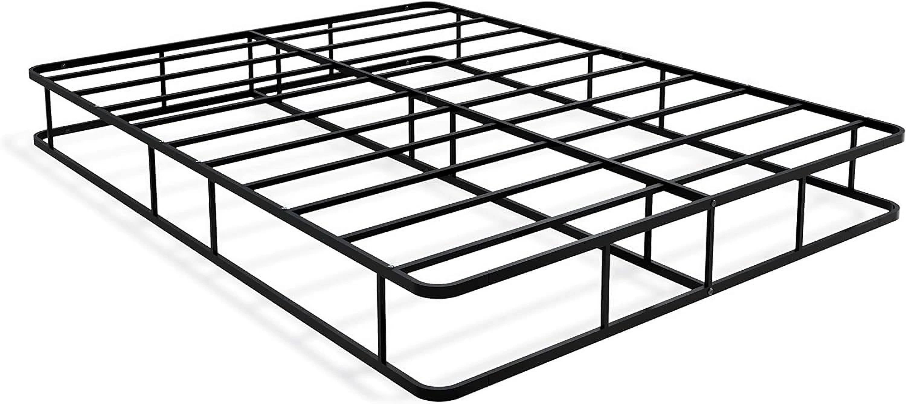 DHQBBLK Dothan Queen Bed Frame With Luxurious Headboard And Footboard Metal Frame In Powder Coating Black