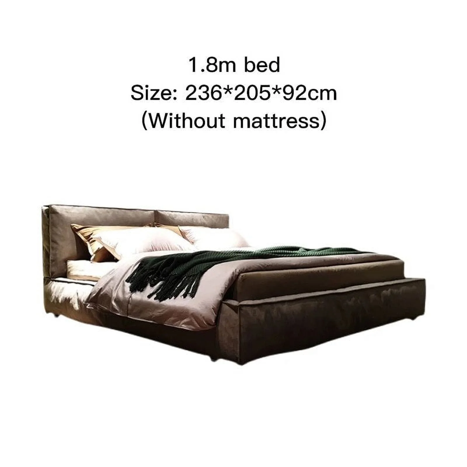 Italy Designer Bedroom Furniture Frosted Cloth Fabric Double Beds Modern Simple King/Queen Size Frame Bedroom Set Home Furniture
