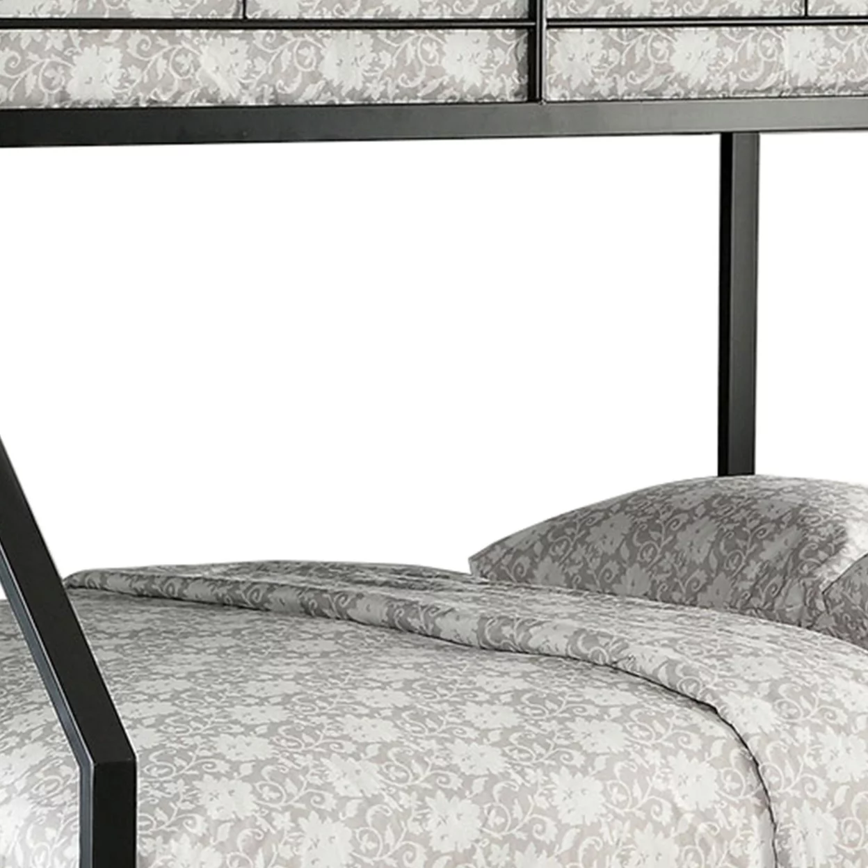 Industrial Style Twin over Full Metal Bunk Bed with Tubular Frame Black- Saltoro Sherpi