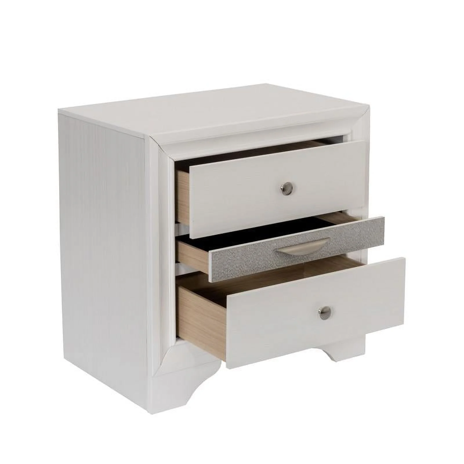 Chic White 6 Piece Bedroom Set with Queen Size Platform Bed