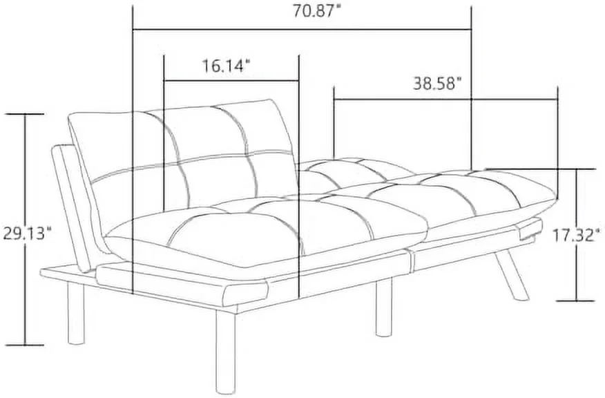 RUNFAYBIU 70.87" Velvet Futon Sofa Bed  Modern Convertible Sleeper Sofa Couch with Adjustable Backrest and Armrests  Tufted Loveseat Sofa with Metal Legs for Living Room  Bedroom  Apa