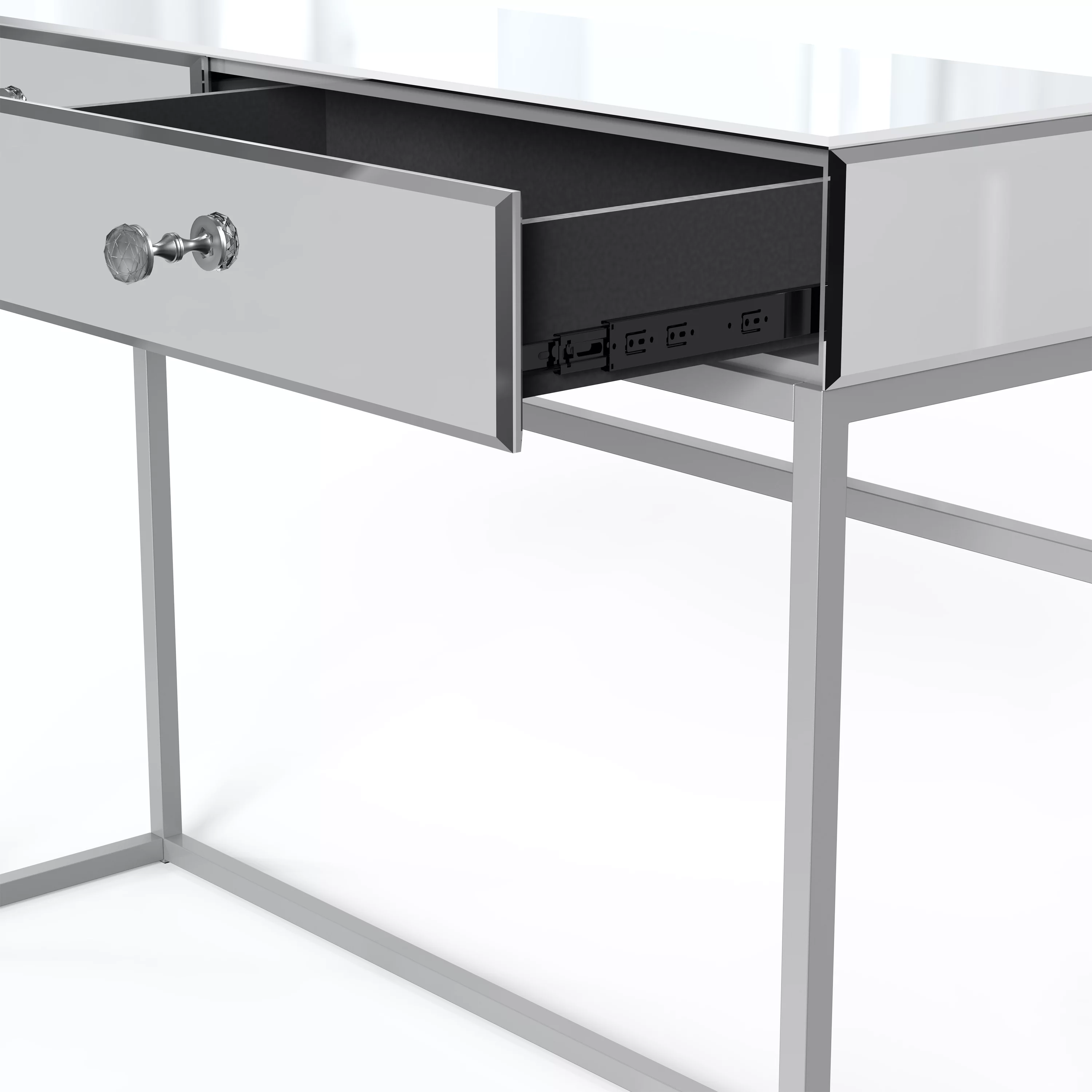 Mirrored Console Table Vanity Table with 2 Drawers for Entryway,Silver