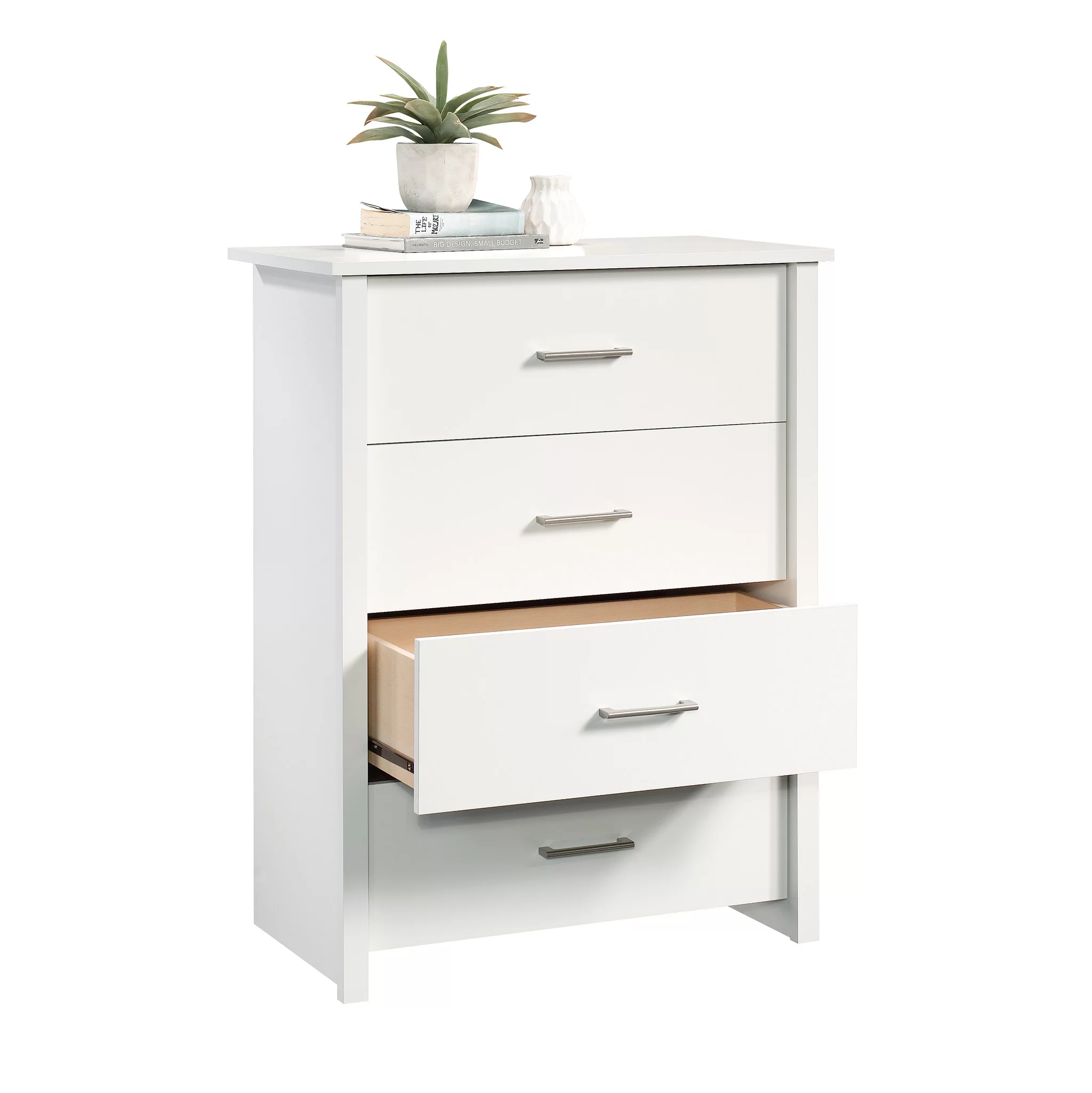 Mainstays Hillside 4-Drawer Dresser, Soft White Finish