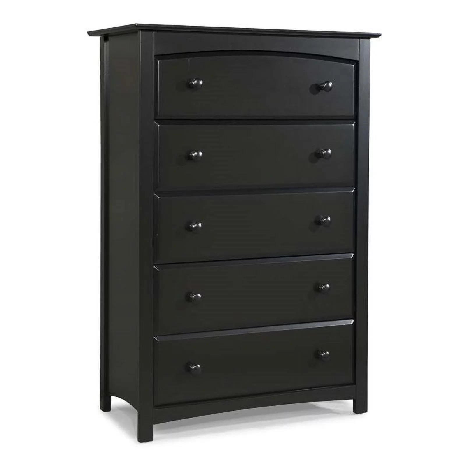 6-Drawer Double Dresser and 5-Drawer Chest Kids Bedroom Set in Black