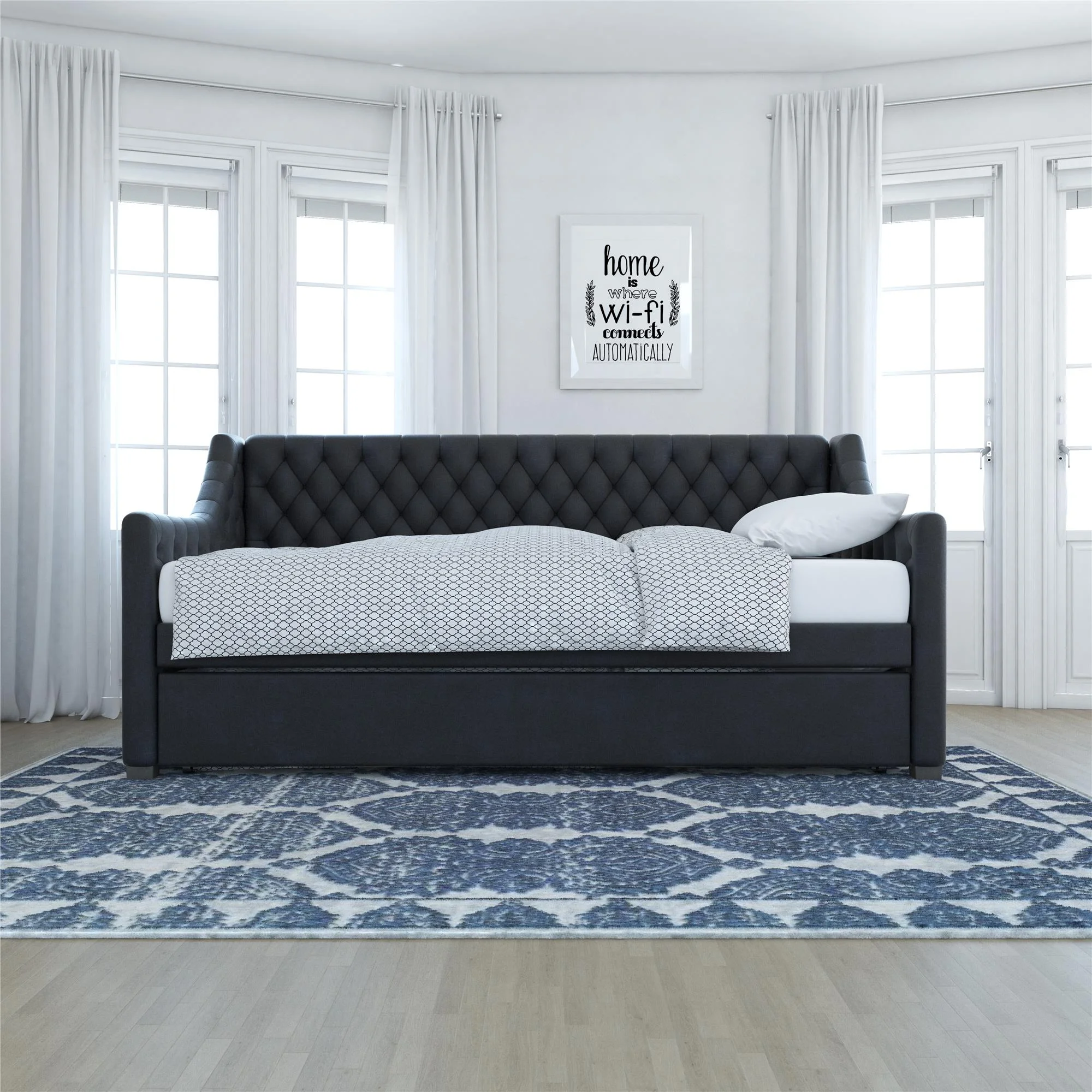 Little Seeds Monarch Hill Ambrosia Twin Daybed and Trundle, Blue Velvet