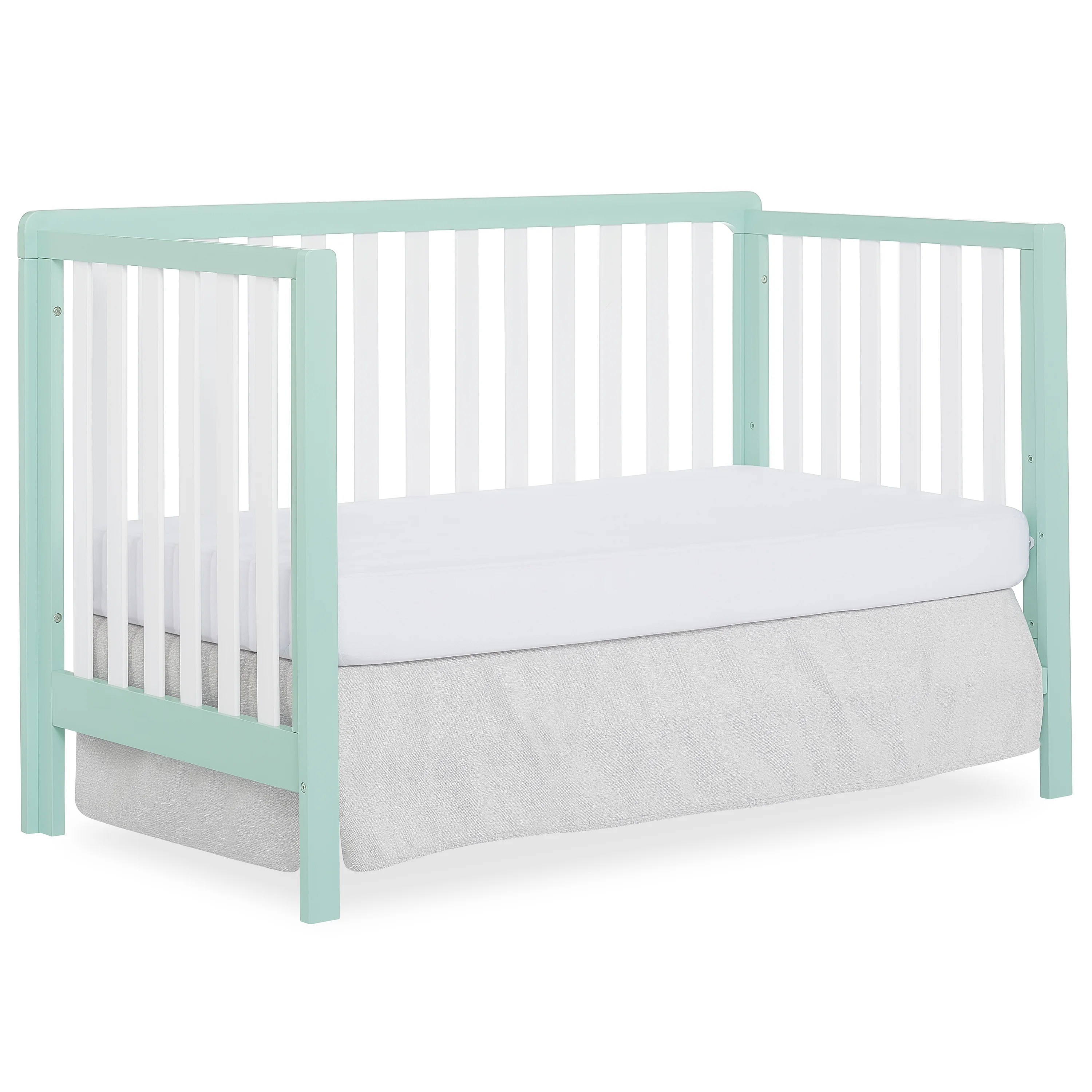 Dream On Me Ridgefield 5-in-1 Convertible Crib in Mint & White, Greenguard Gold Certified
