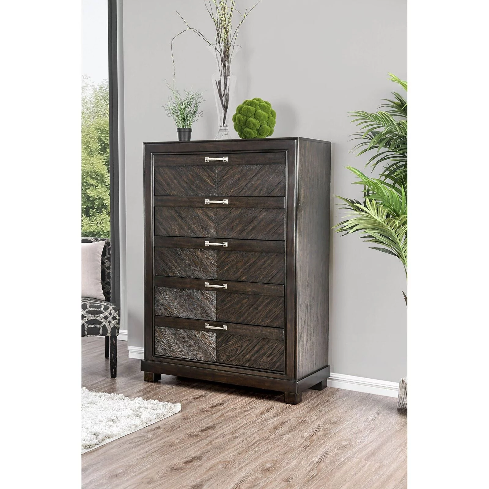 Queen Size Bed Dresser Mirror 2x Nightstands Chest 6pc Bedroom Furniture Georgeous Set Espresso Solid wood Panel High Headboard
