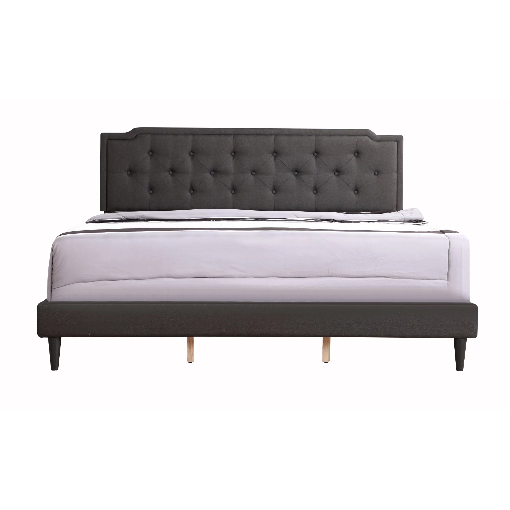 Passion Furniture  Deb Adjustable Panel Bed, Black - King Size
