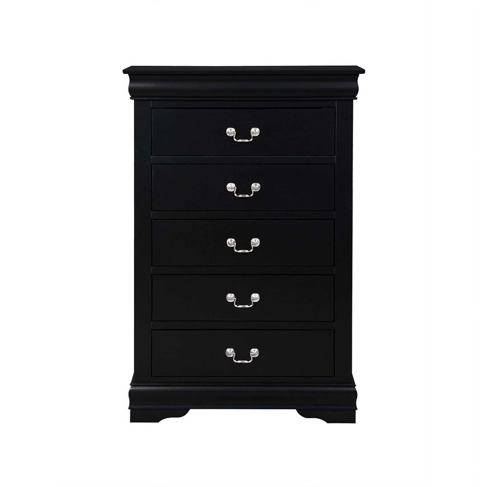 Pemberly Row Contemporary Chest with 5 Drawers in Black Finish