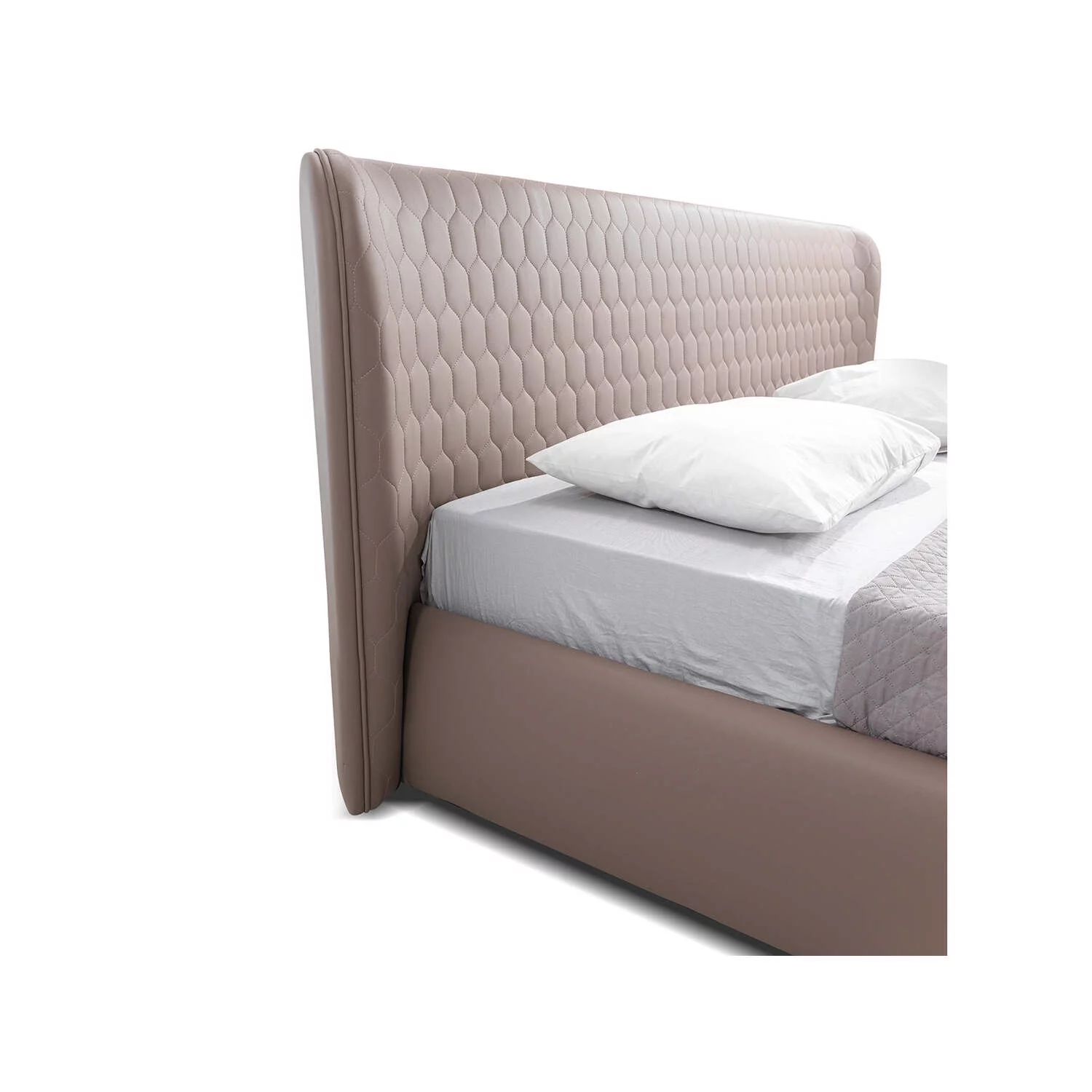 Casabianca Home CB-A101KTA Agoura King Size Bed, Taupe PU with Storage