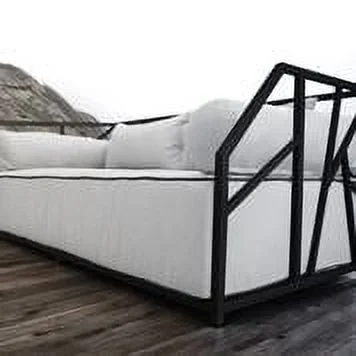 Solis Nidum Modern Geometric Indoor and Outdoor Steel Daybed