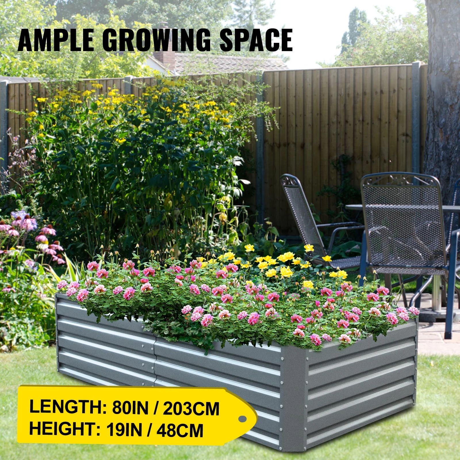 VEVORbrand Raised Metal Garden Bed, 80