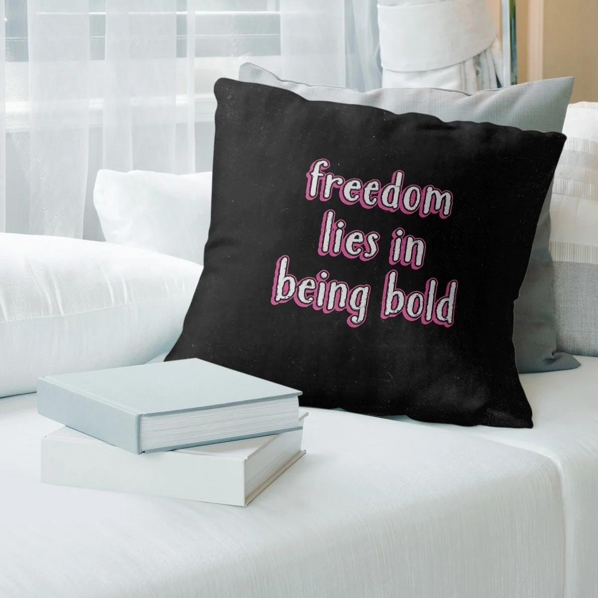 ArtVerse Quotes Be Bold Inspirational Quote Chalkboard Style Pillow (w/Rmv Insert)-Spun Poly 20 x 20 Large