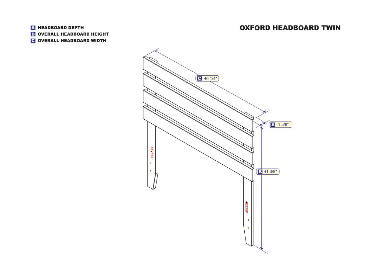 Oxford Twin Headboard in White with USB Turbo Charger
