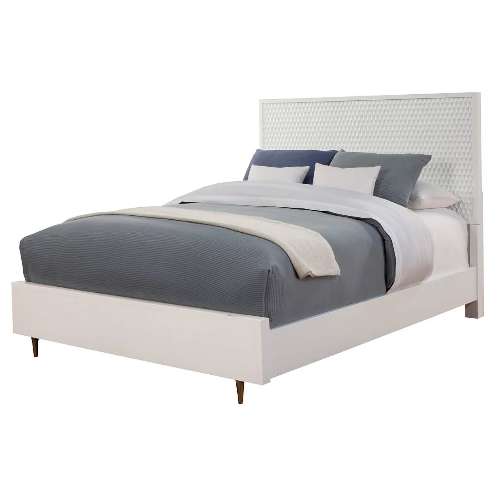 Home Square 2-Piece Set with Full Panel Bed & Bedroom Vanity in White