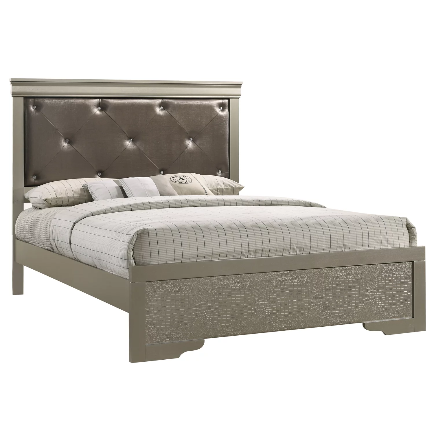Maykoosh Rustic Recluse G6500B-QB2 Queen Bed , Silver Champagne