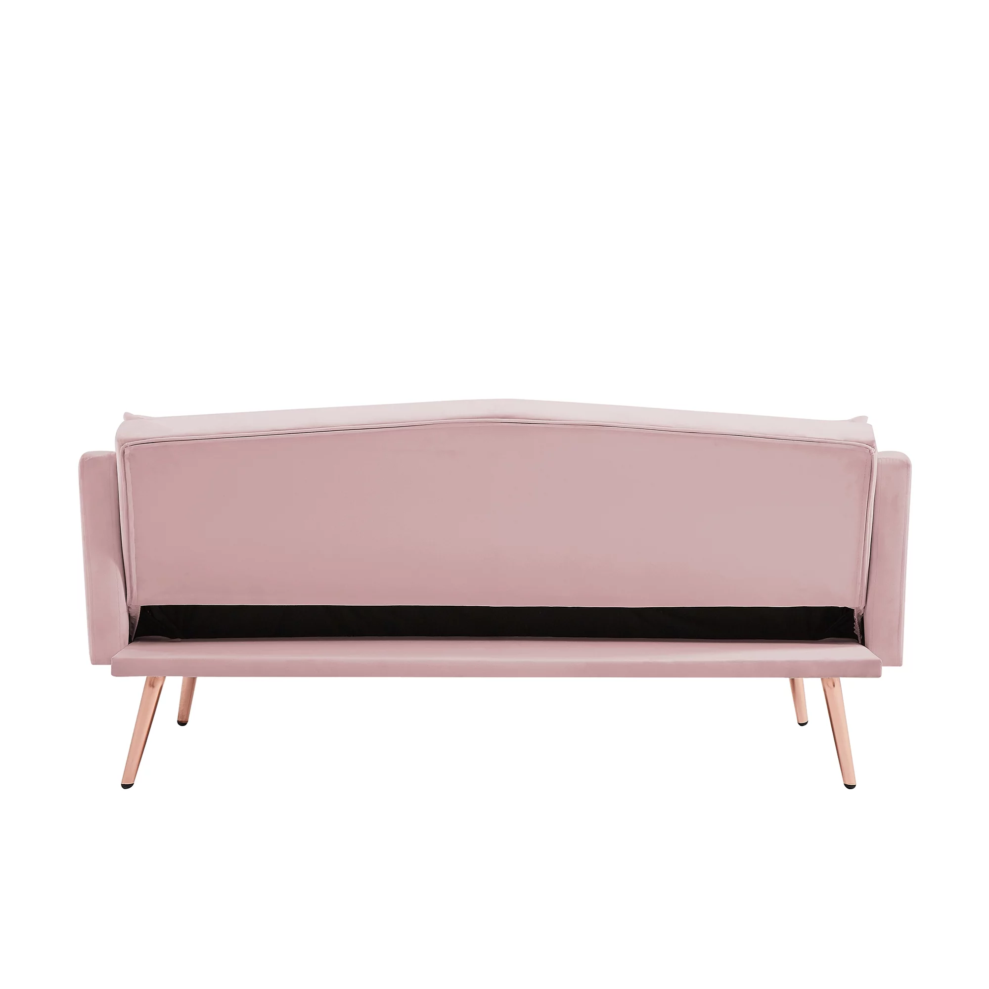 Modern Pink Velvet Sofa Bed Sleek and Minimalist Sofa Bed with Adjustable Backrest