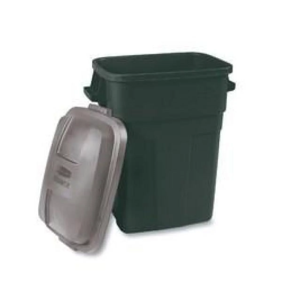 Rubbermaid Roughneck Trash Container 30 Gal Rectangular Plastic Evergreen, Gold Case of 6