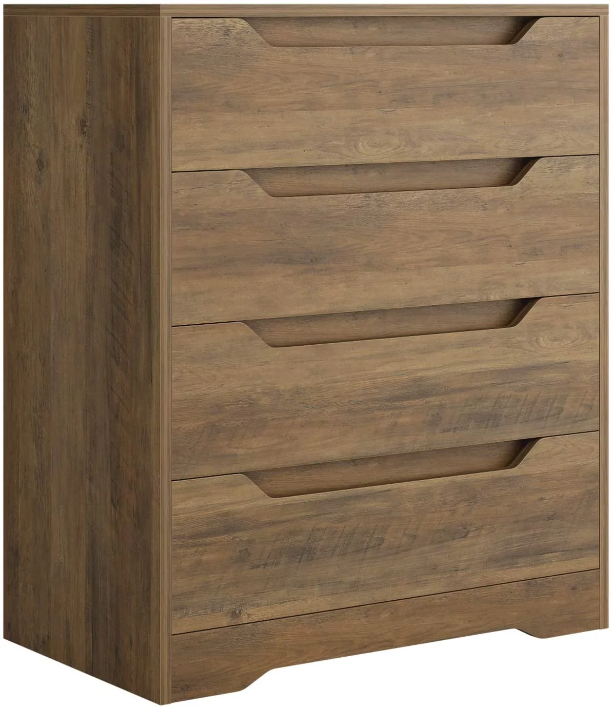 Homfa 4 Drawer Dresser, Wood Chest of Drawers Modern Storage Cabinet Organizer Unit for Bedroom Living Room, Rustic Brown