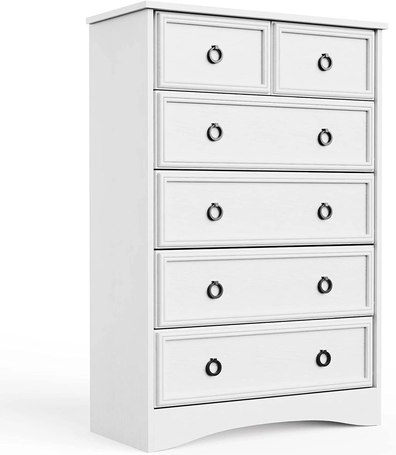 Jiekair 6 Drawer White Dresser, Modern Storage Cabinet for Bedroom, Vertical Chest of Drawers for Living Room