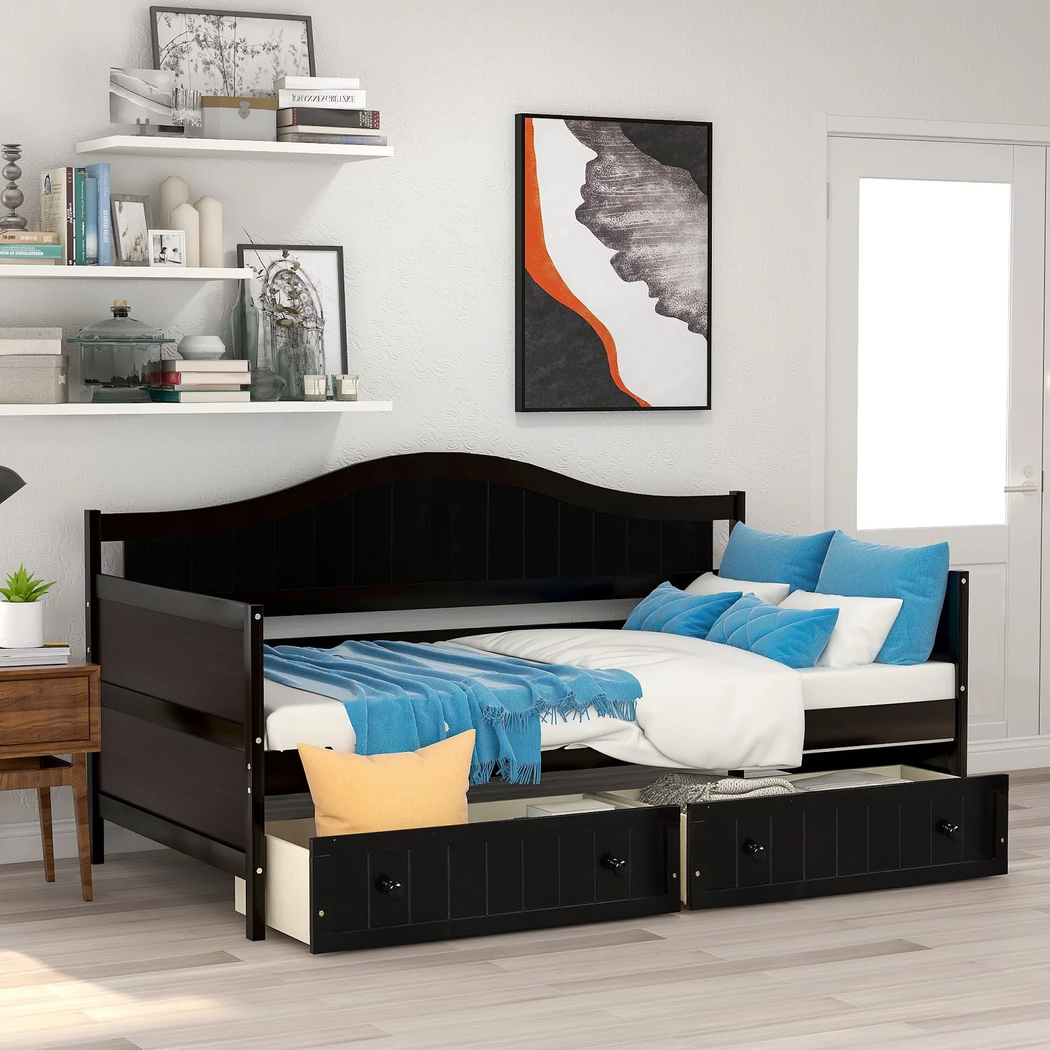 Kids Twin Daybed with 2 Storage Drawers for Bedroom Living Room No Box Spring Needed