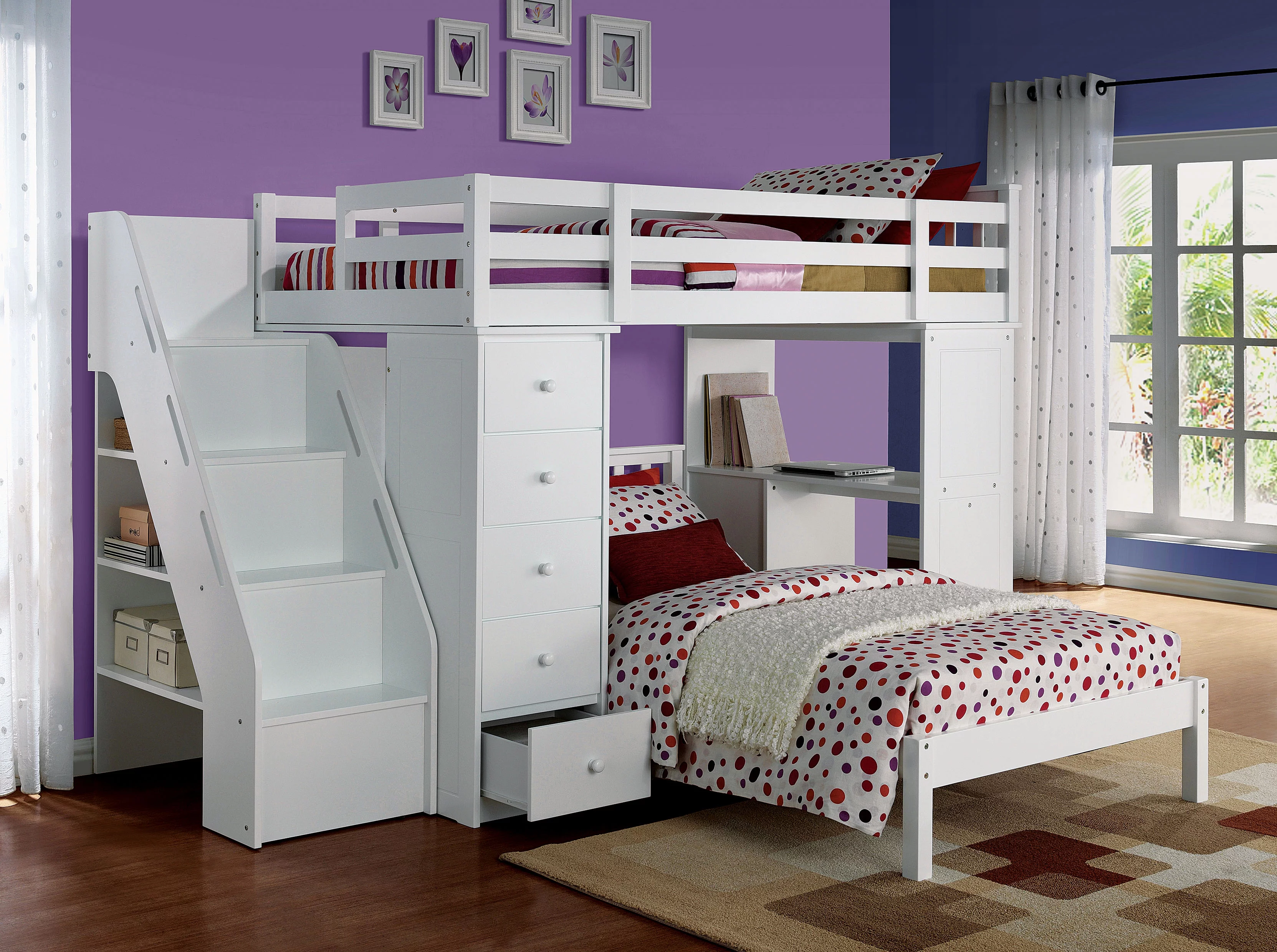 Acme Furniture Freya Loft Bed & Twin Bed in White