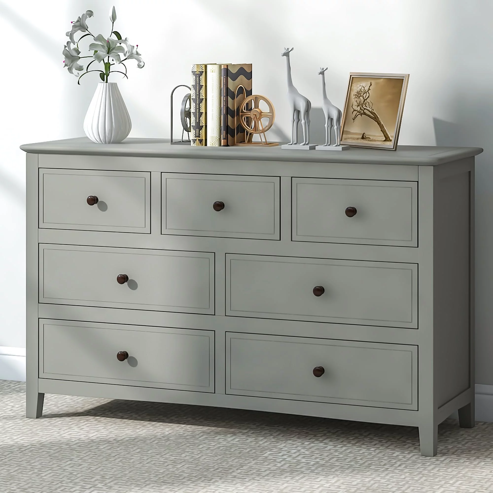 White High Gloss 6-Drawer Dresser