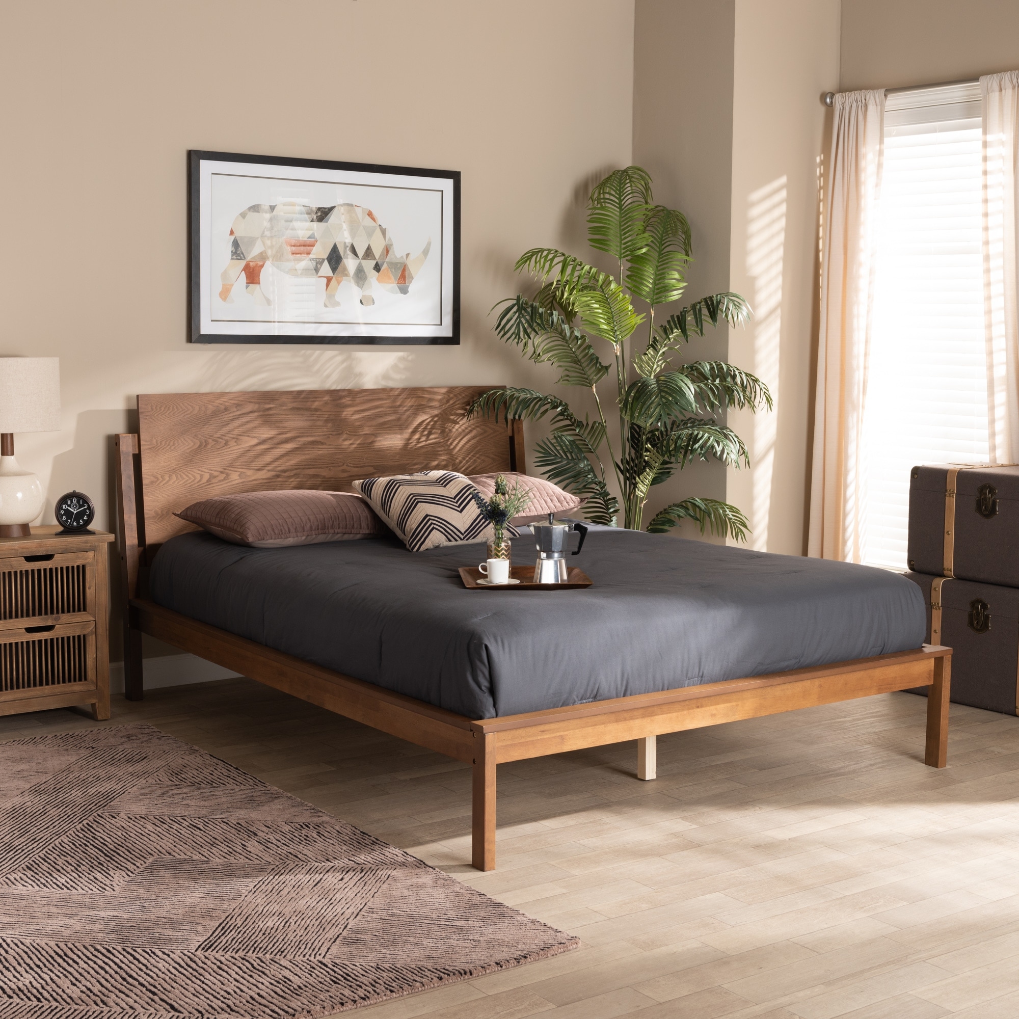 Baxton Studio Giuseppe Modern and Contemporary Platform Bed Queen