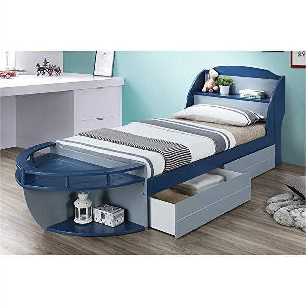 Modern Wood Underbed Drawer With Casters In Gray (Set Of 2)