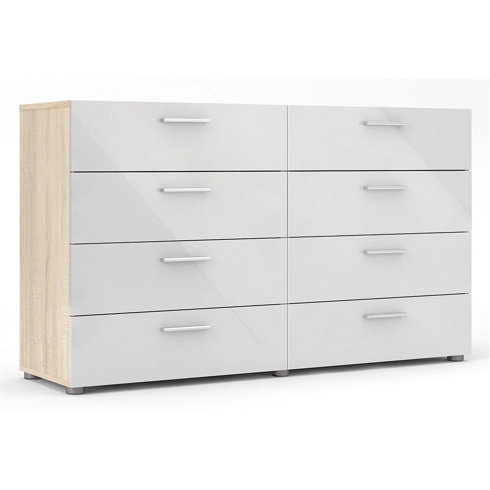 Home Square 2 Piece Furniture Set with Dresser and Shoe Cabinet in Oak/White