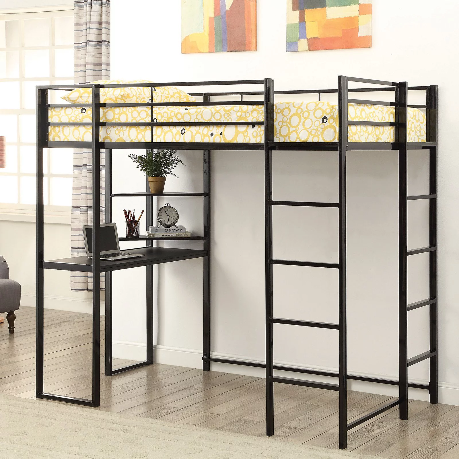 Coaster Trinidad Metal Twin Workstation Bed With Silver Finish 461086