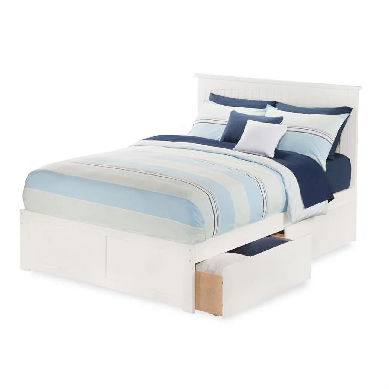 Nantucket Extra Large Match Footboard with Urban Bed Drawers x 1 - White, Twin Size