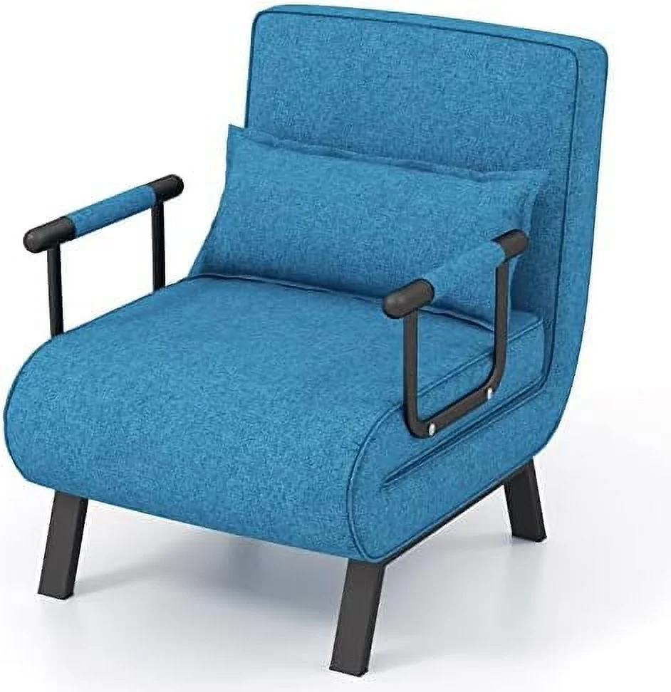 NLIBOOMLife Convertible Sleeper Chair Bed  4-in-1 Folding Sofa Bed with 6-Position Adjustable Backrest  Upholstered Chaise Lounge with Removable Pillow  Leisure Recliner Lounge Couch for