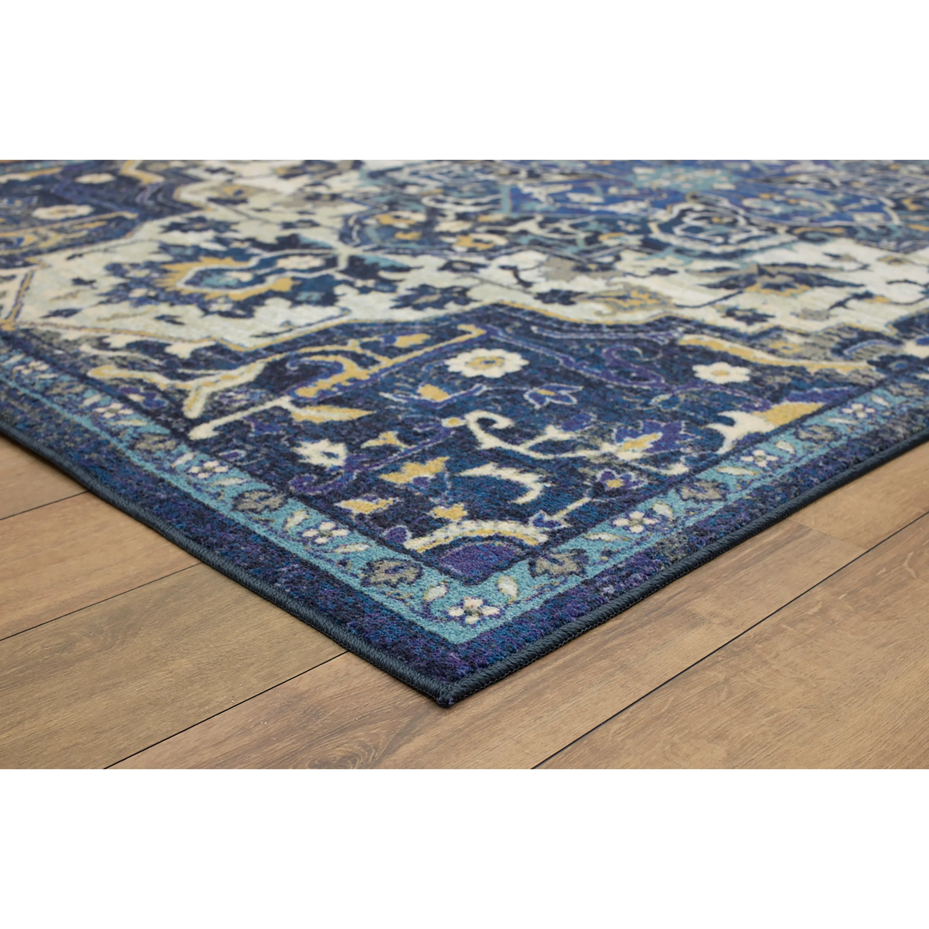 Mohawk Home Prismatic Emiko Denim Traditional Ornamental Precision Printed Area Rug, 5'x8', Denim Blue