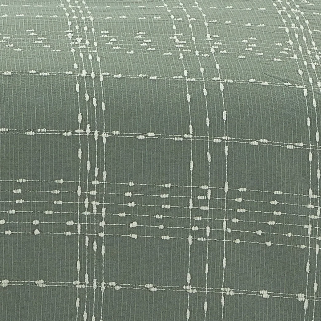 Better Homes & Gardens 7 Piece Plaid Green Bed in a Bag Comforter Set with Sheets, Queen