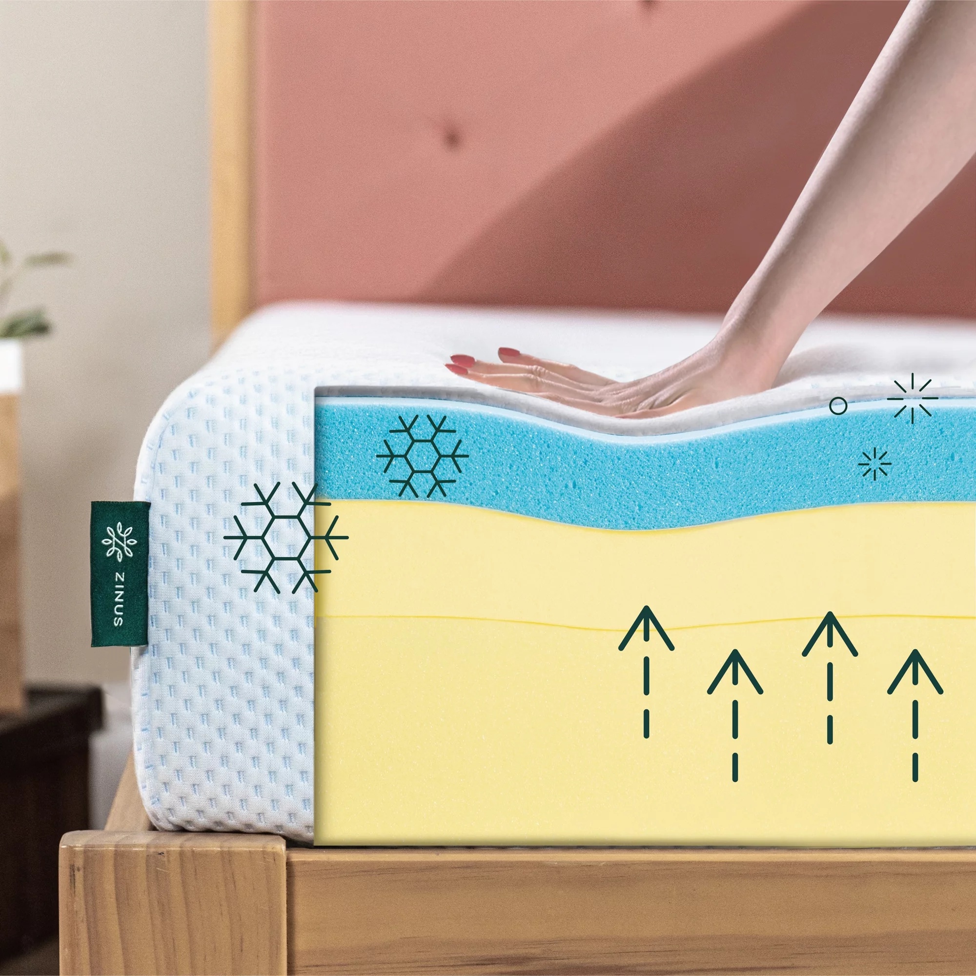 Zinus 10 Inch Gel-Infused Green Tea Memory Foam Mattress / Cooling Gel Foam / Pressure Relieving / CertiPUR-US Certified / Bed-in-a-Box, King