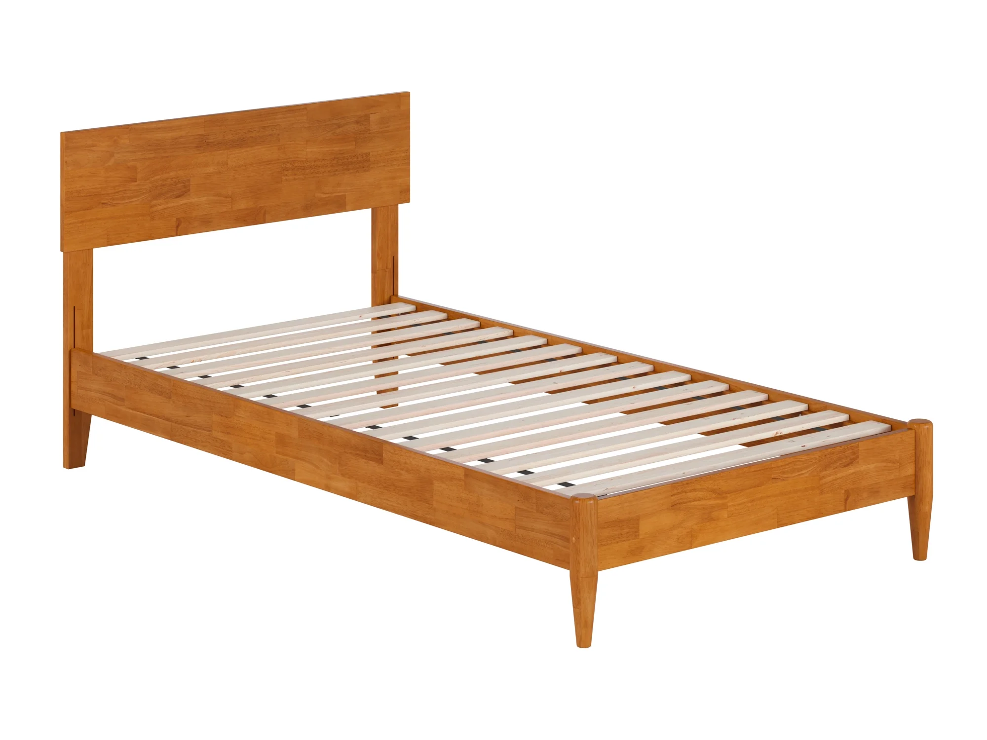 AFI Aria Twin Modern Solid Wood Low Profile Platform Bed, Light Toffee