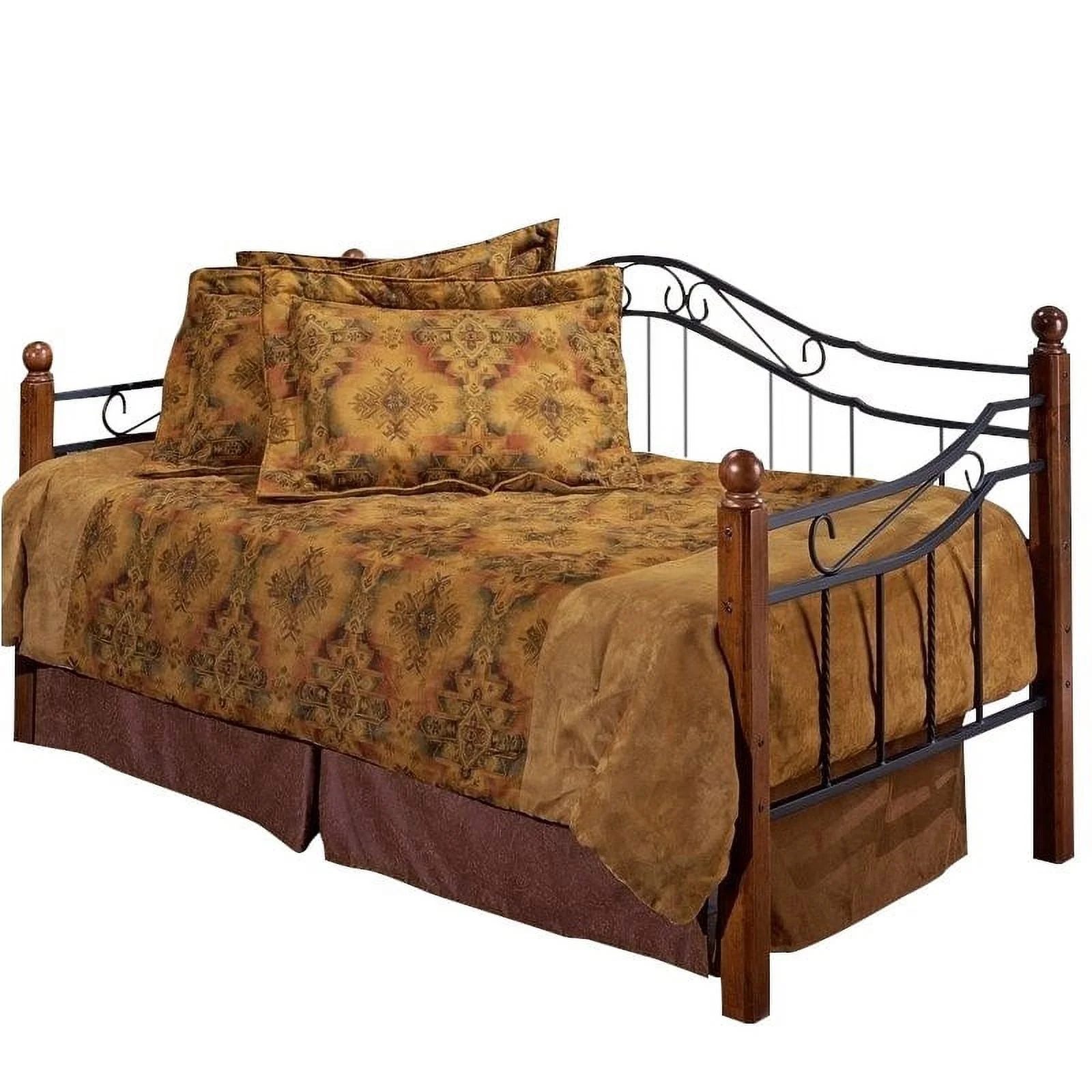 Kingfisher Lane Contemporary Metal Daybed with Suspension Deck in Black