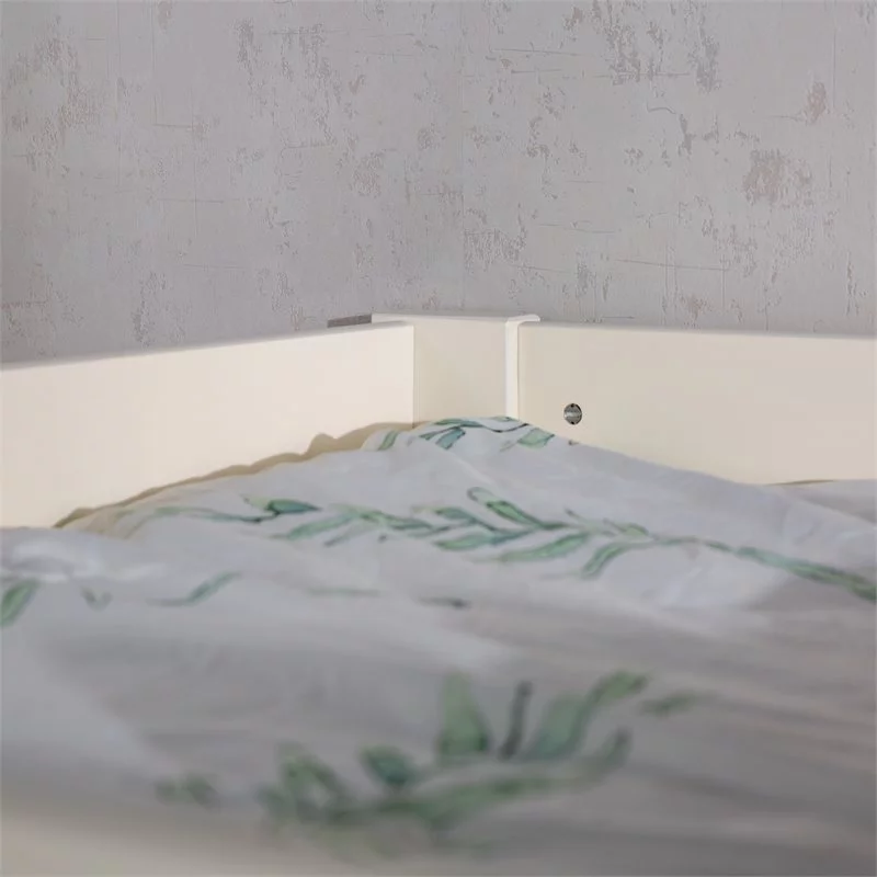 Pemberly Row Solid Wood Jr Twin Over Twin Mod Bunk Bed in White