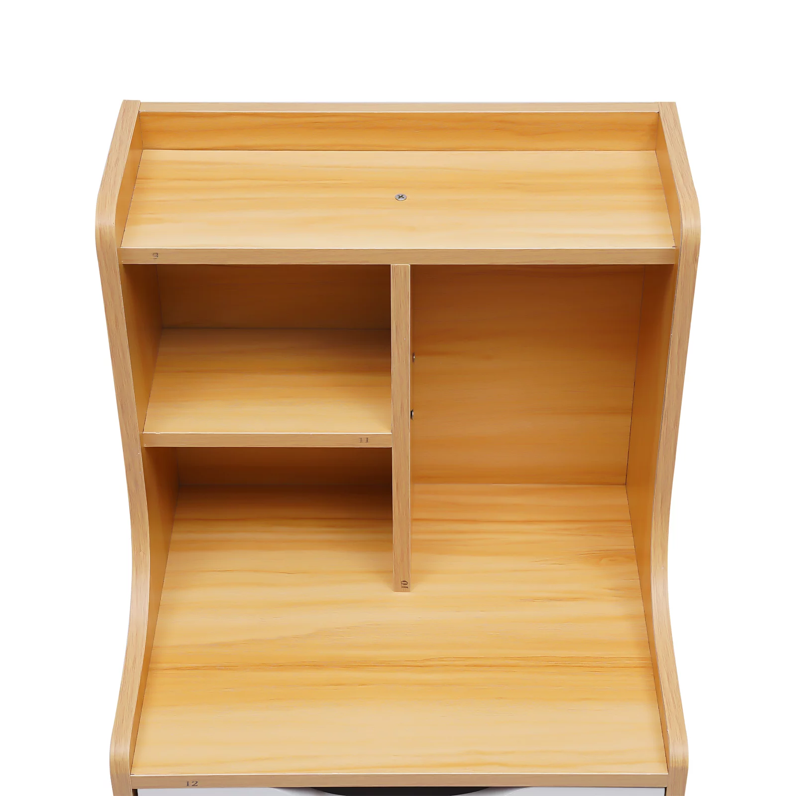 Loyalheartdy Nightstand 3 Drawers Open Storage Cabinet Tall Bedside Table Walnut MDF End Table Rectangular Side Stand