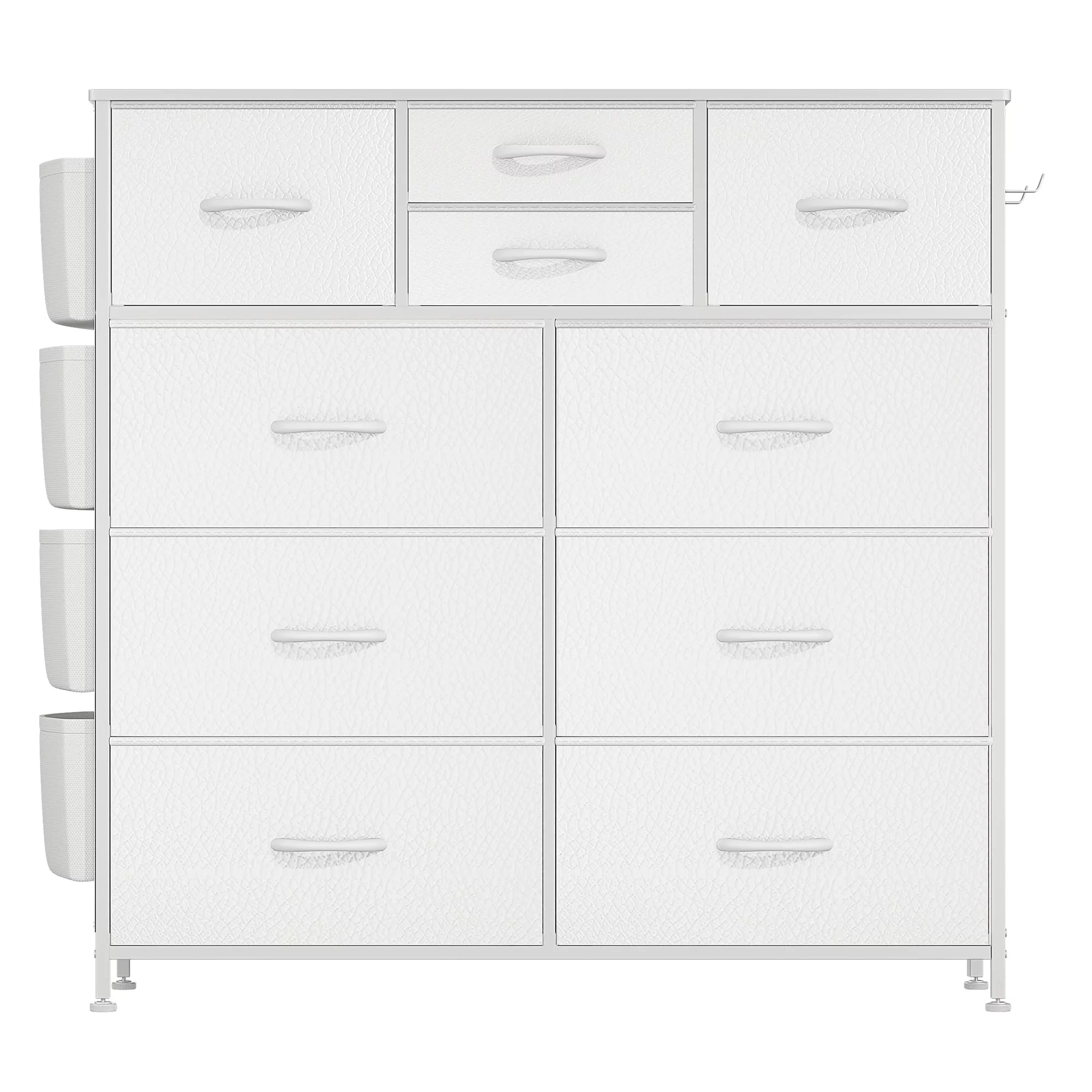 GIKPAL Dressers for Bedroom, Chest of 10 Drawers White Dresser with Storage Tower Clothes Organizer Unit for Entryway, Living Room